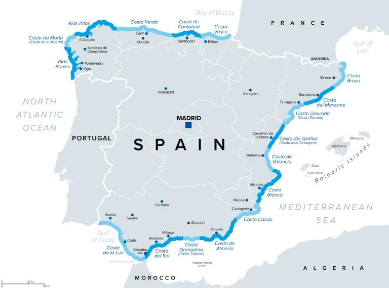 Costas Map Of Spain